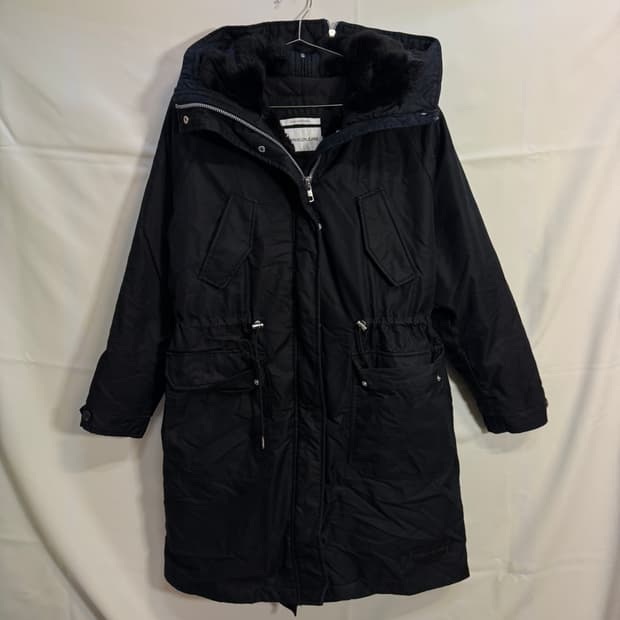 캘빈클라인 누빔안감 모피 롱패딩 점퍼