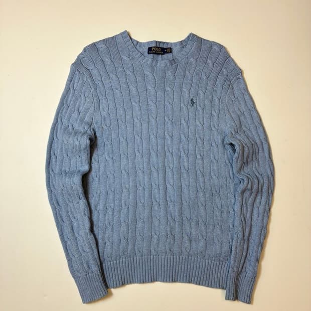 폴로 랄프로렌 10's 스카이블루 꽈배기 니트 PN8368