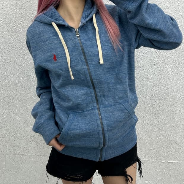 폴로 랄프로렌 레드포니 블루 후드집업 M