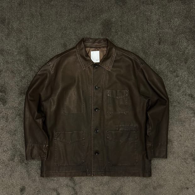 24/7시리즈 가죽 프렌치 워크 자켓 L
