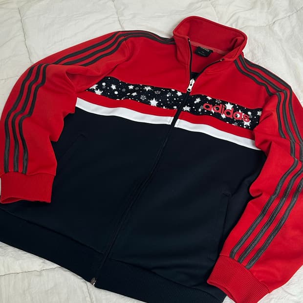 아디다스 Y2K 져지 집업 트랙탑 라지