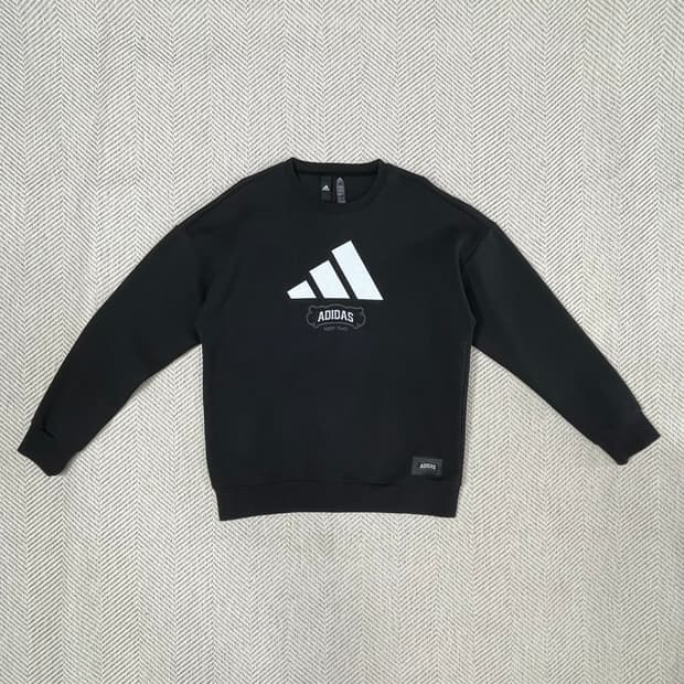 아디다스 빅로고 맨투맨 블랙 XL