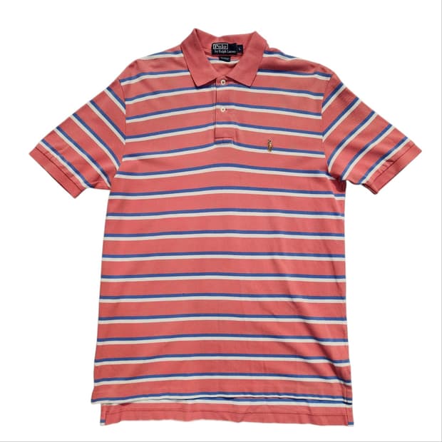 폴로 랄프로렌 스트라이프 반팔 카라티 (L)
