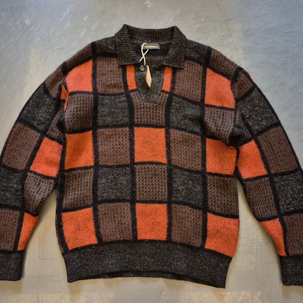 80s isseymiyakemen  mohair collar kint