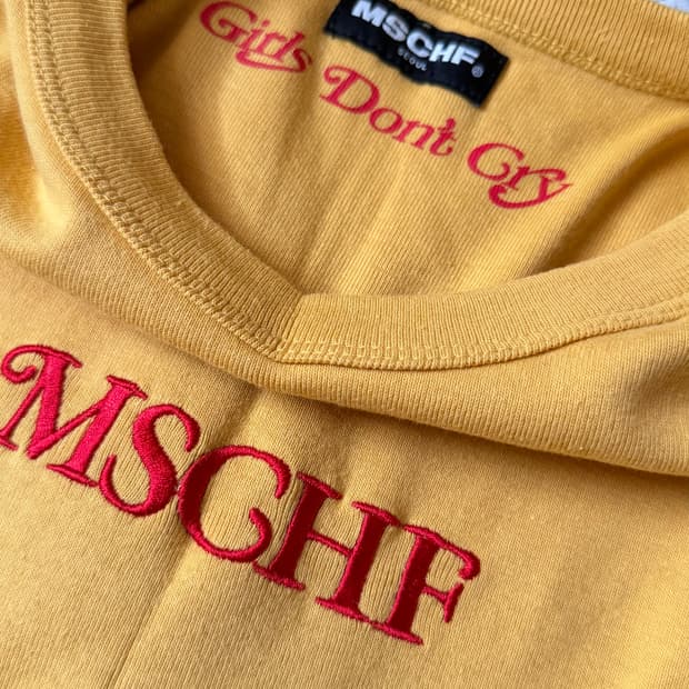 미스치프 X 베르디 핏티드 베이직 크롭 반팔 (옐로우)