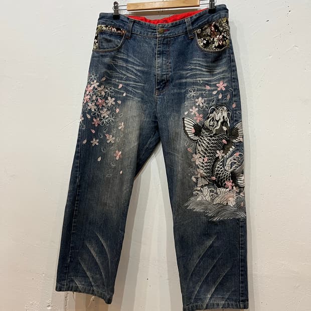 더 재패니즈 트레디션 화풍조월 오리엔탈 데님팬츠 