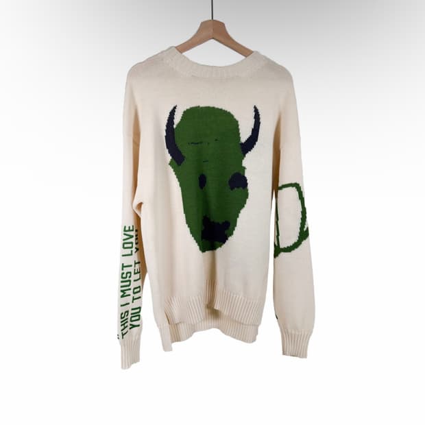 [M] 디올 x 캑터스 잭 남성 오버사이즈 트레비스 스캇 에크루 울 니트
