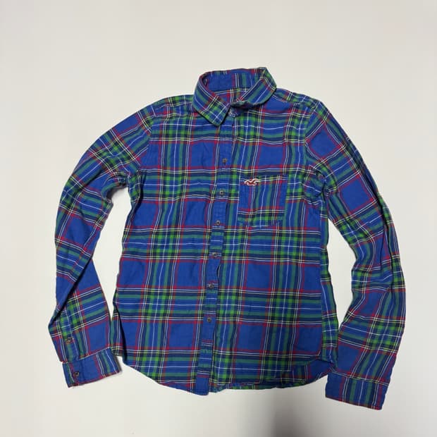 여성 홀리스터 갈매기 로고 컬러풀 체크 셔츠 S