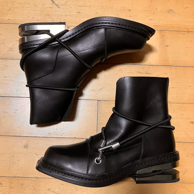 bikkembergs 비캠버그 번지 스트링 메탈 힐 컴벳 부츠42 270