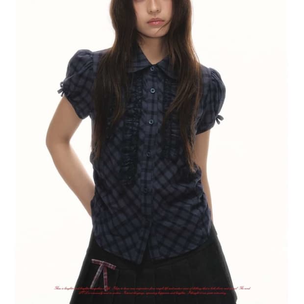 프릴 레이스 셔츠