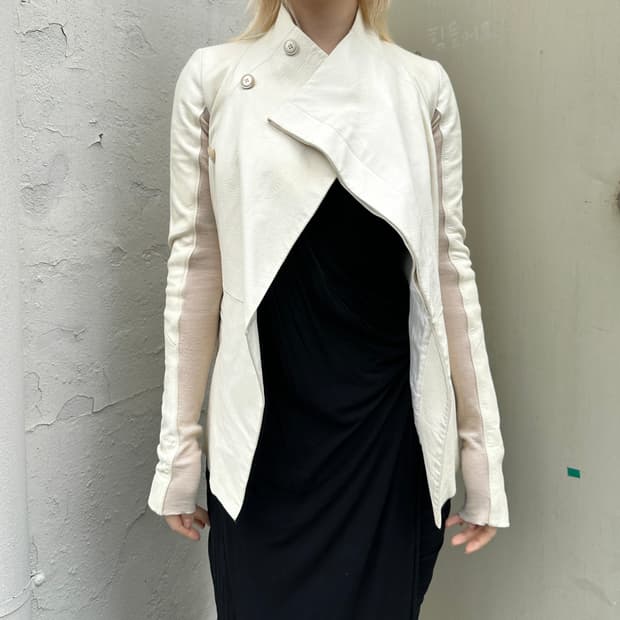 00s 아카이브 릭오웬스 가죽 버튼업 자켓