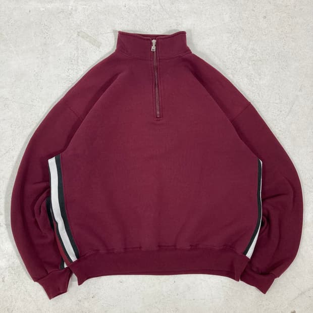 90s Russell 1/4 Sweatshirt (burgundy)