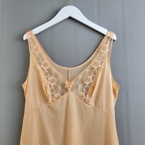 빈티지 피치 슬립 원피스