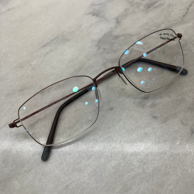B47 카즈오 카와사키 매트 브라운 역산각 메탈테 안경