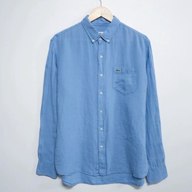 105 LACOSTE 라코스테 린넨 셔츠 스카이블루