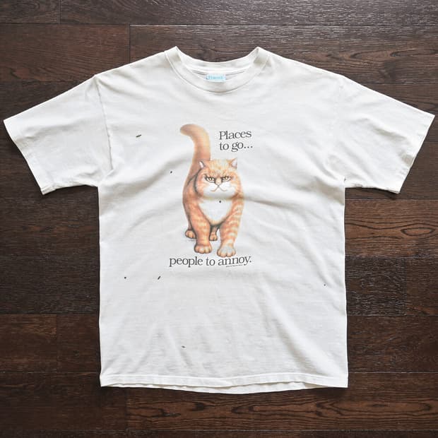 90s Places to go people to annoy 빈티지 티셔츠