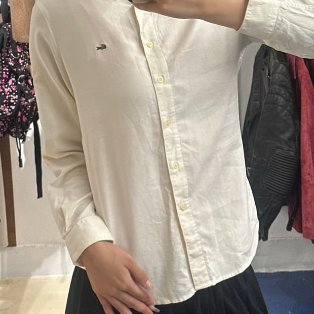 Lacoste 라코스테 화이트 솔리드 셔츠