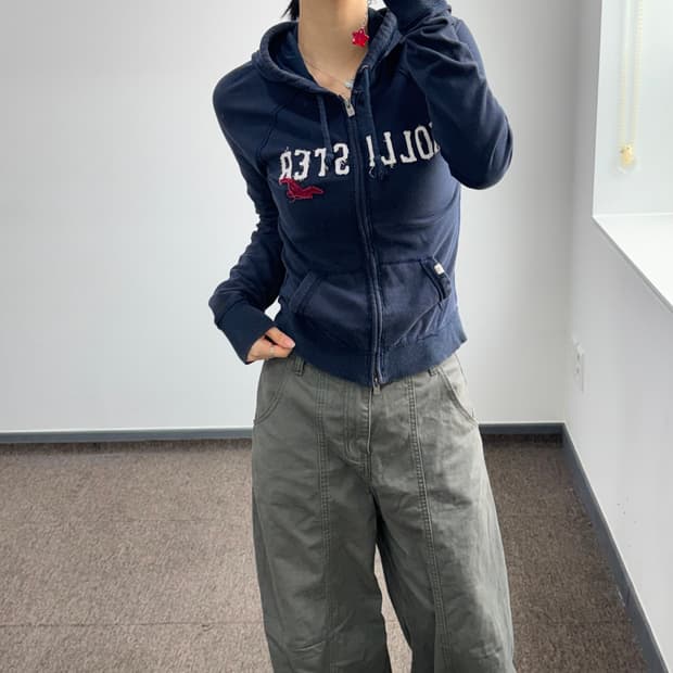 Hollister 홀리스터 2-way 네이비 후드집업