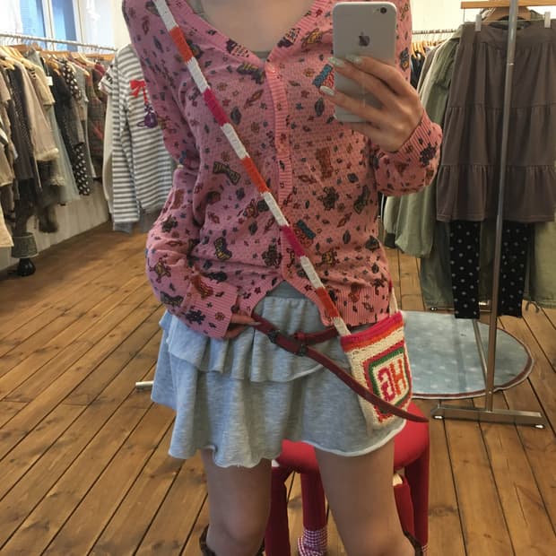 히스테릭글래머 핑크 와글 가디건