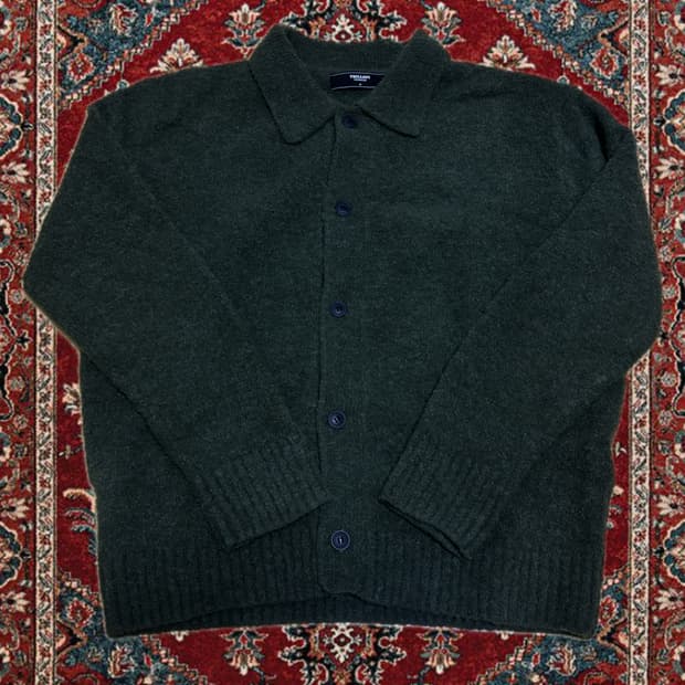 Ruffled Knit button-up