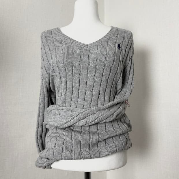 폴로 그레이 그레이 니트