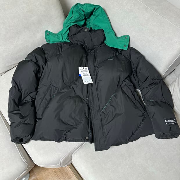 자라 x 아더에러 오버사이즈 패딩 자켓 블랙 M