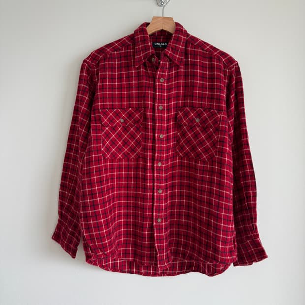 올드 유니클로(UNIQLO) 박스로고 플란넬 셔츠