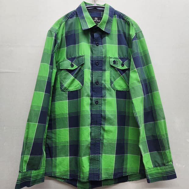 코오롱 투포켓 로고 체크셔츠 95(M)