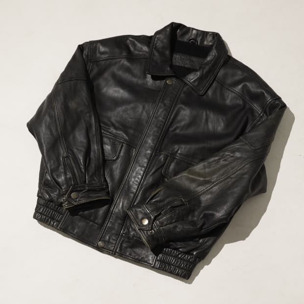 Vtg 양가죽 블루종 자켓