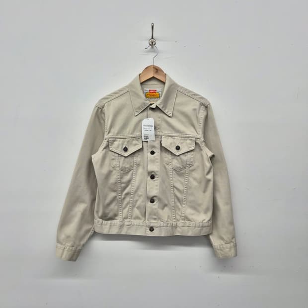 리바이스 베이지 코튼 트러커 자켓 남녀공용 M