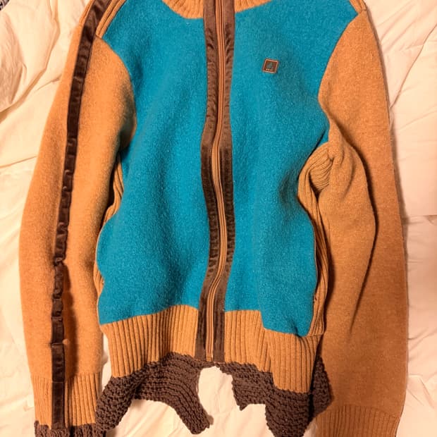 빈티지 빈폴 민트초코 니트집업