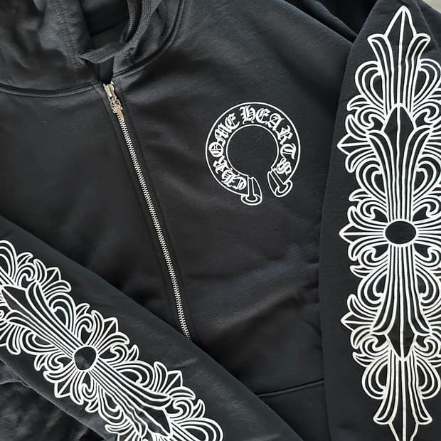 크롬하츠 홀슈스 플로랄 헤비웨이트 후드 XXL 하와이구매 영수증O