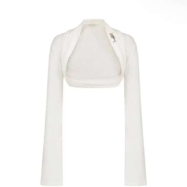 카시코 comfy 볼레로 셔링 가디건 화이트