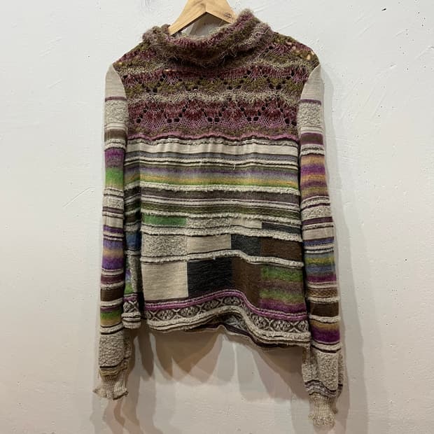 M.&KYOKO 터틀넥 아트 니트 Made in JAPAN 