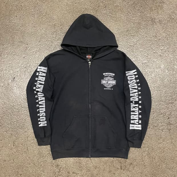 할리데이비슨 프린팅 후드 집업 (105)