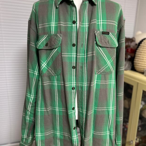 히스테릭글래머 DIZZY & MILKY 알래스카 체크 셔츠 XL