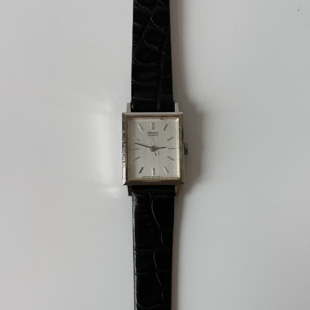 1980s Silver Square Ladies Quartz