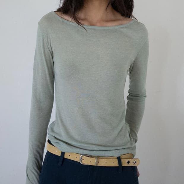 SOFT BOATNECK T (SAGE GREEN)