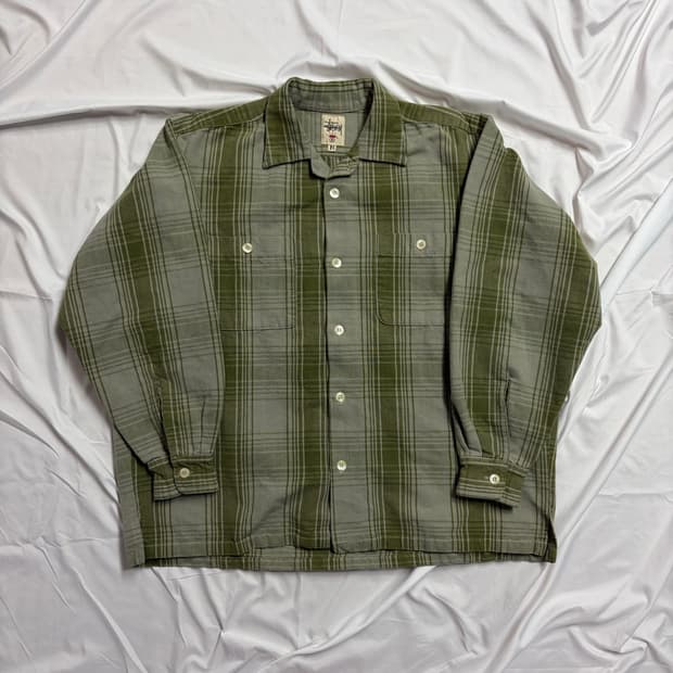 [M] 90s usa 올드 스투시 체크 셔츠