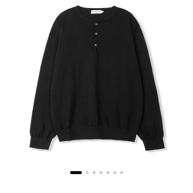 스테디에브리웨어 코튼 헨리넥 니트 블랙 2