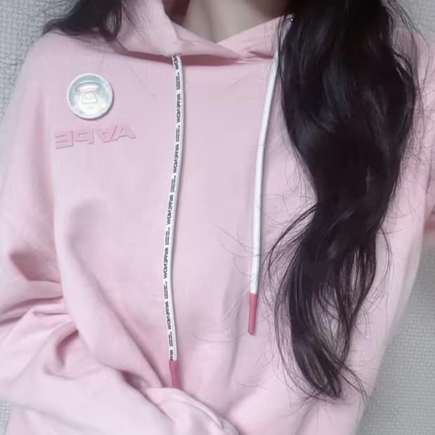 (유일매물)빈티지 베이프핑크 에이프 핀터깔 홀로그램 사루 세미크롭 후드티