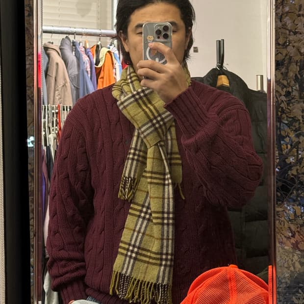 버버리 머플러 made in England