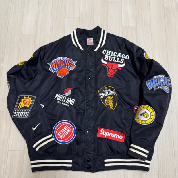 [XL] 슈프림 x 나이키 18ss NBA 팀 웜업 바시티 자켓