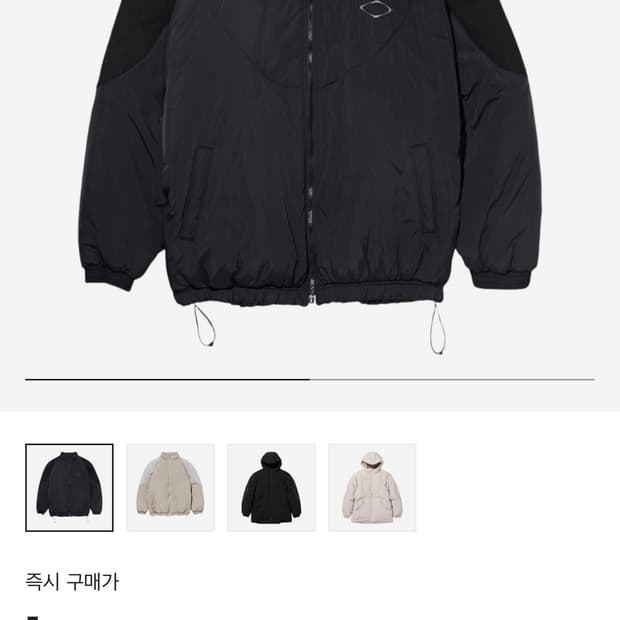 미스치프 롬버스 팀다운 자켓 블랙 m