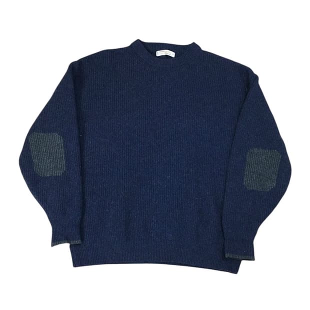 프리즘웍스 패치 니트 네이비