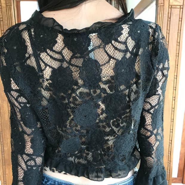 vintage lace pattern cardigan