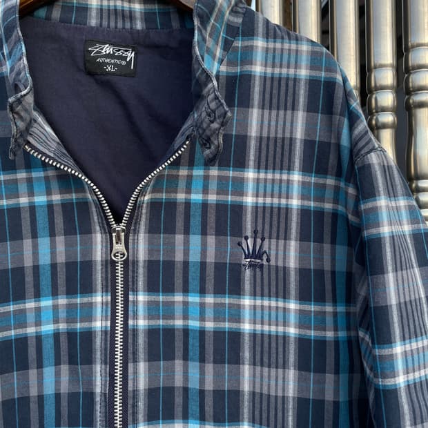 00s Stussy Check Harrington Jacket