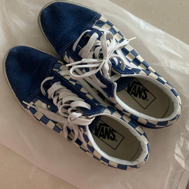 반스 올드스쿨 블루체크 240