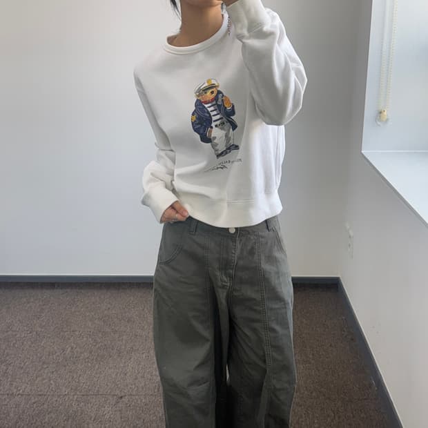 Polo 폴로 베어 로고 화이트 맨투맨