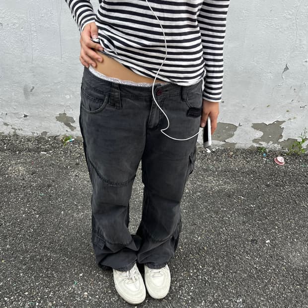 vintage lowrise grey pants